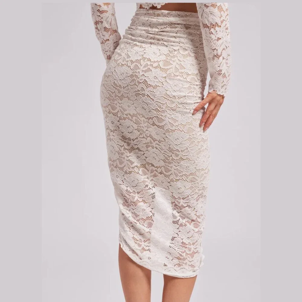 Generation Love NY Nellia Lace Skirt, NWOT, White with nude liner - Picture 7 of 7